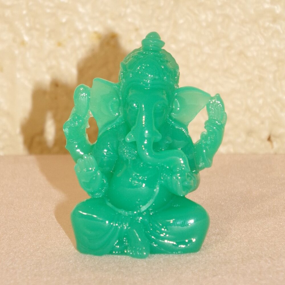 GANESH*GLOW in the DARK*STATUE-Jade Green Color-Shiva-Figurine-Gift New Beginnin - Picture 5 of 6